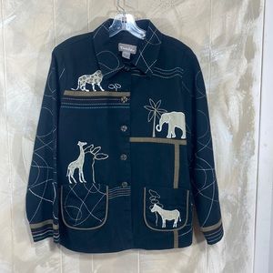TanJay Black denim Safari Jacket, size M
